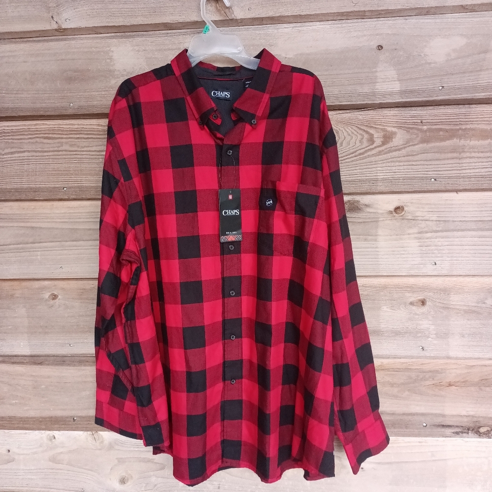 NWT Chaps Buffalo Plaid Big & Tall Button Down Top